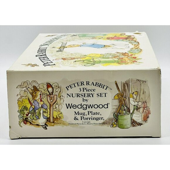Wedgwood Peter Rabbit 3 Piece Nursery Set Plate Mug Oatmeal Bowl England Ceramic - Picture 2 of 16